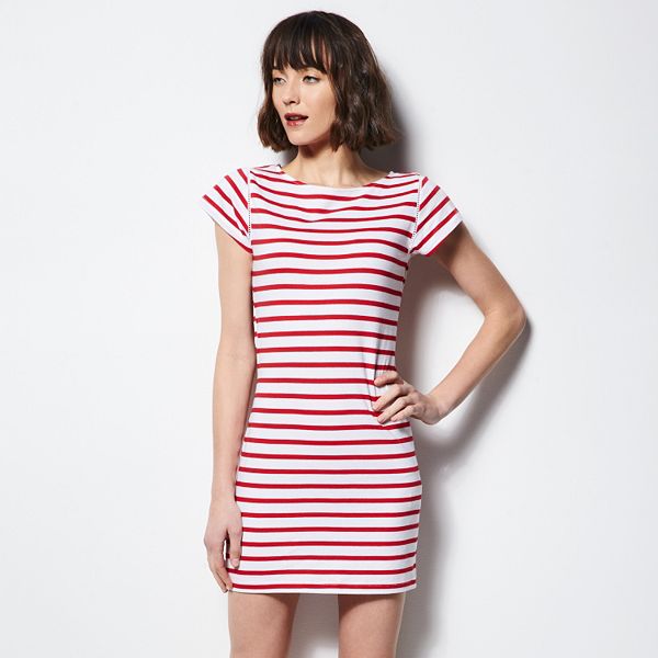 Milly for Kohls red stripe tee shirt dress, Adidas white and navy