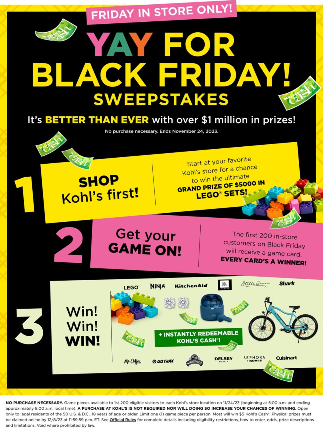 Kohl's Black Friday Sweepstakes End Date November 24, 2023