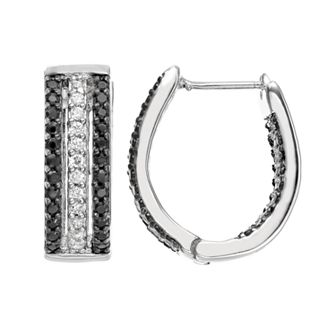 Sophie Miller Cubic Zirconia Sterling Silver U-Hoop Earrings