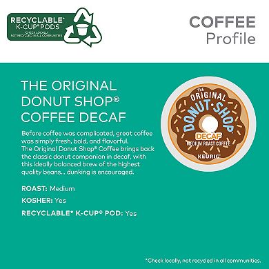 The Original Donut Shop Decaf Coffee, Keurig® K-Cup® Pods, Medium Roast - 48-pk.