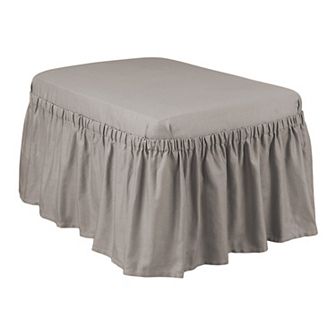 SureFit Home Decor Cotton Duck Ottoman Slipcover