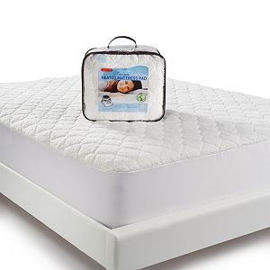 New Biddeford Quilted Heated Mattress Pad White