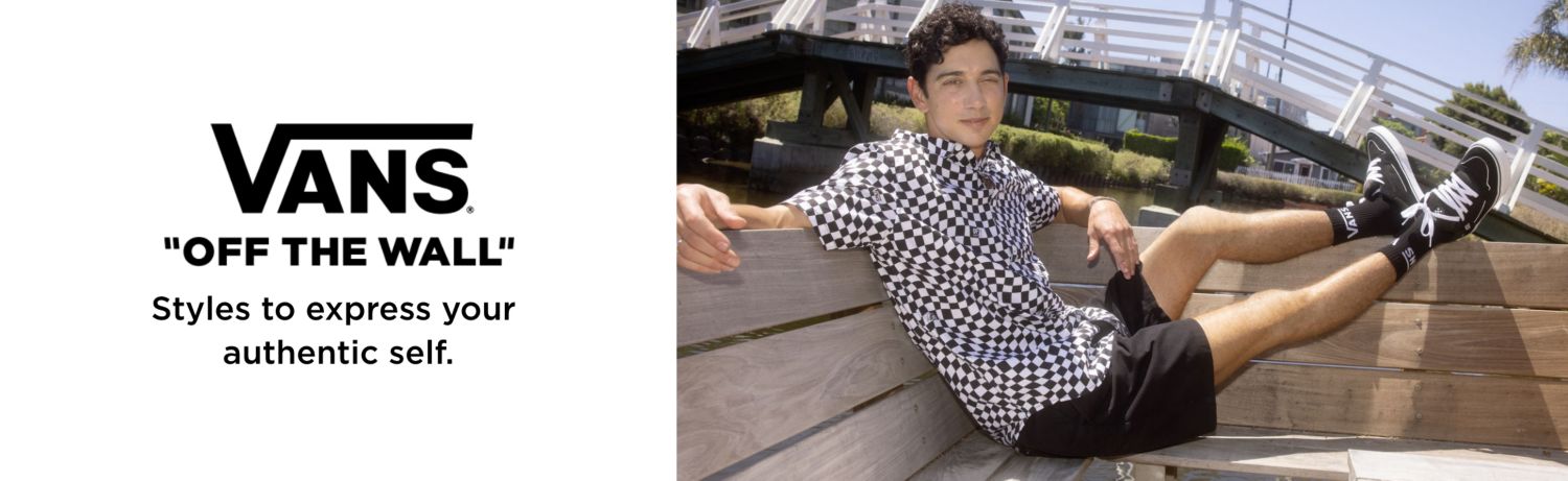 Vans 'Off the wall' Styles to express your 
			authentic self.