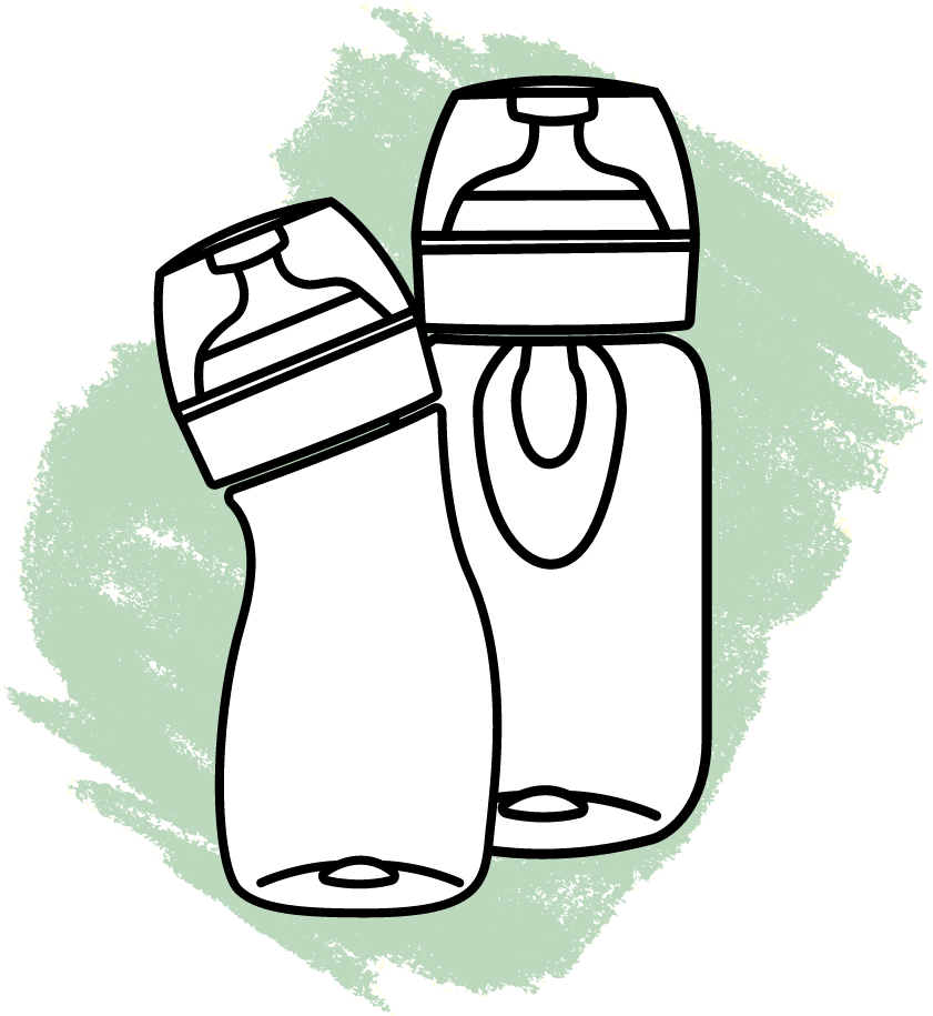 Baby bottles illustration