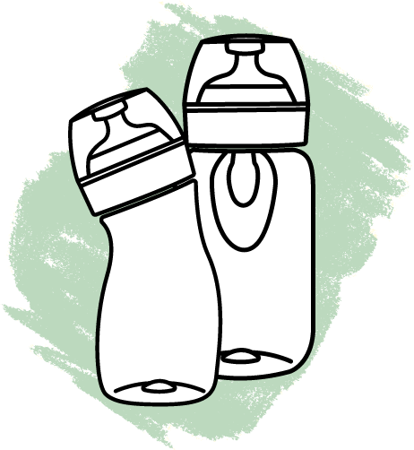 Baby bottles illustration