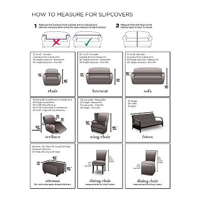 Sure Fit Stretch Jacquard Damask 2-pc. T-Cushion Sofa Slipcover