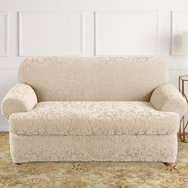 Sure Fit Stretch Jacquard Damask 2 Pc, 2 Piece Sofa And Loveseat Slipcovers