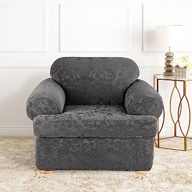 Sure Fit Stretch Jacquard Damask 2-pc. T-Cushion Chair Slipcover