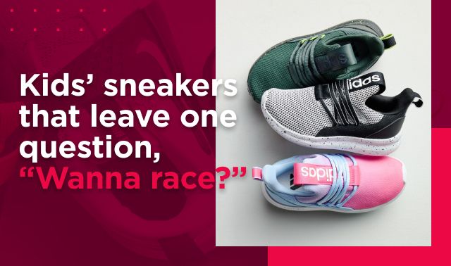 kids' sneakers that leave one question, wanna race?