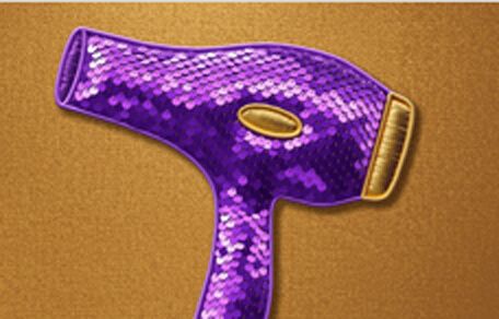 Image of a sequinned hair dryer