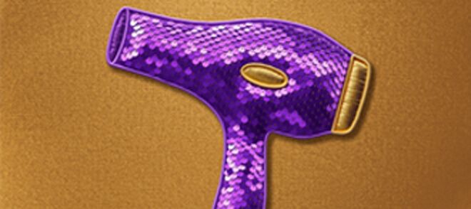 Image of a sequinned hair dryer