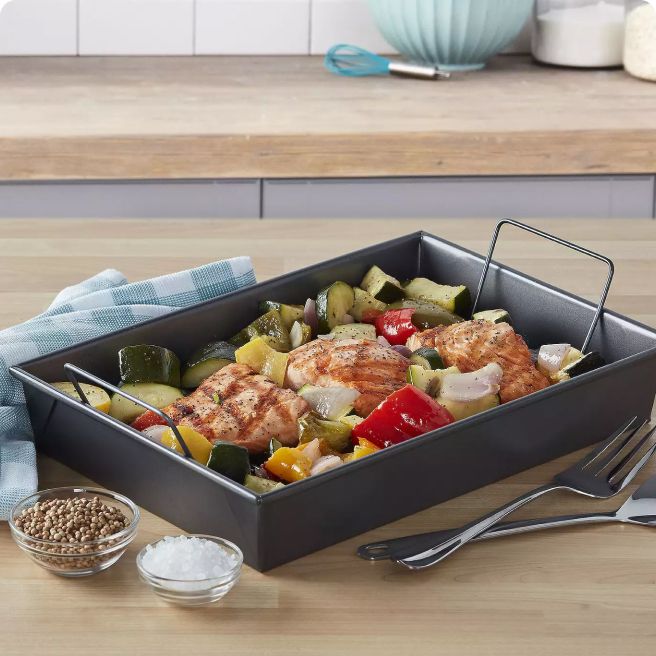 Broiler Pan filled with food