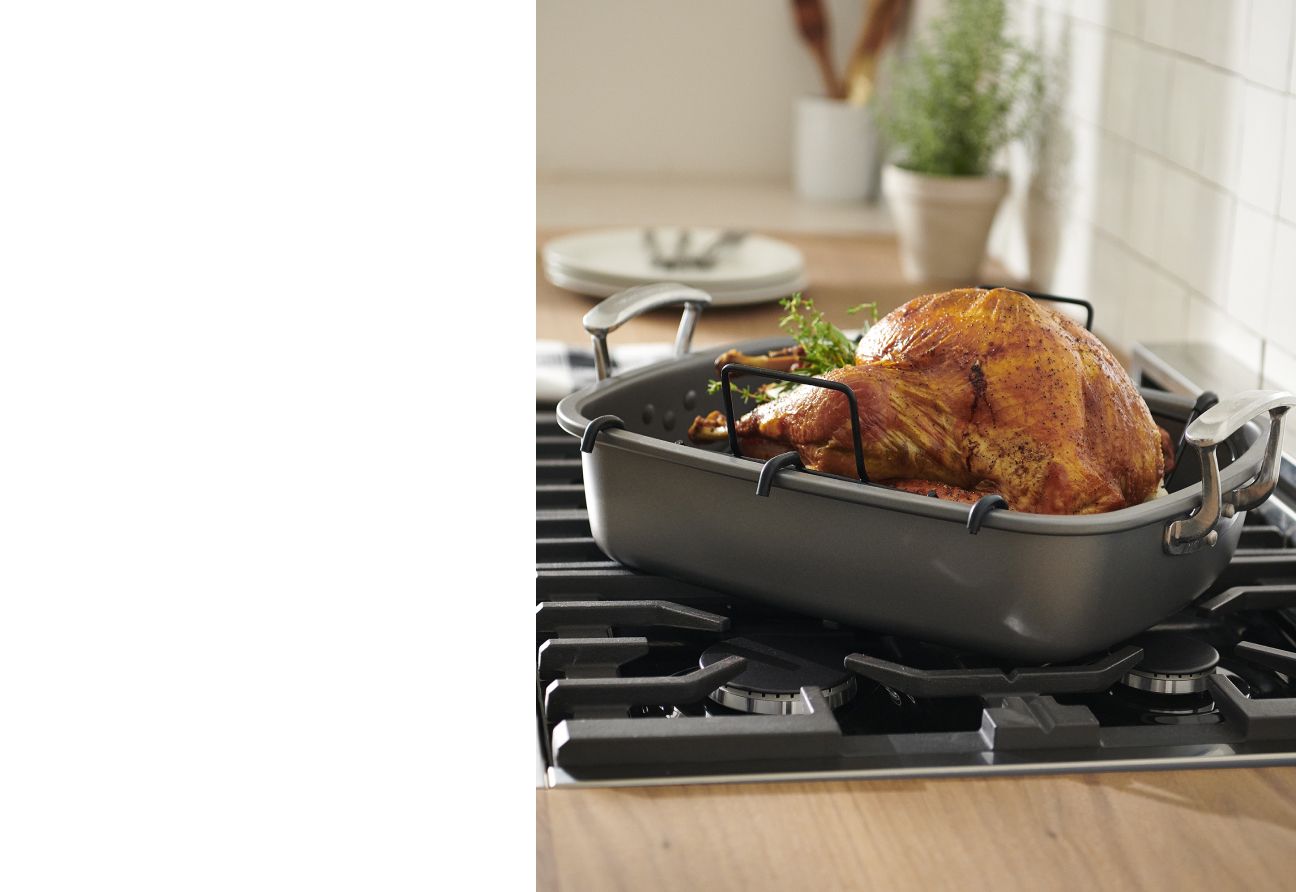 Roasting Pan with a large foul in it