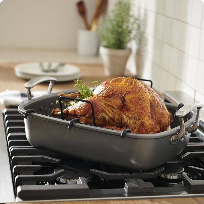 Roasting Pan with a large foul in it