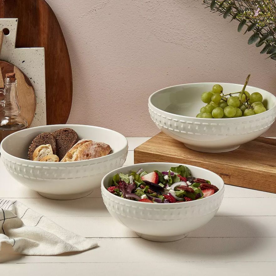 Various bowls filled with food