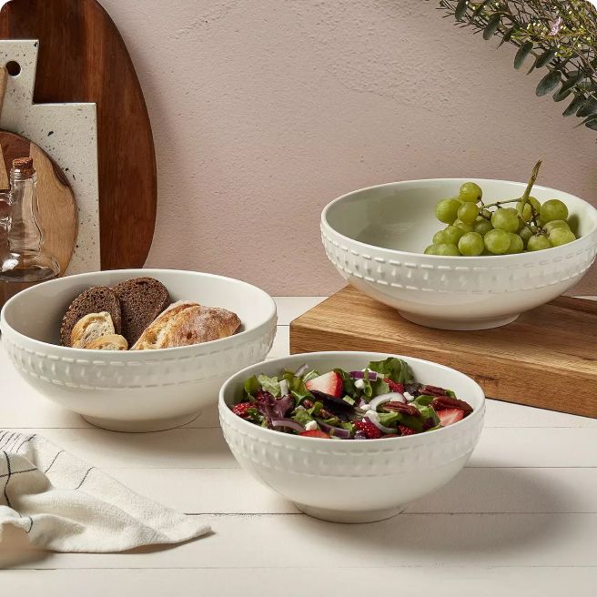 Various bowls filled with food