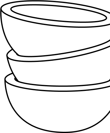 Illustration of stacked bowls