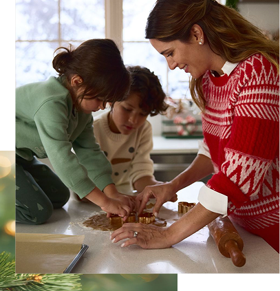 family making cookies