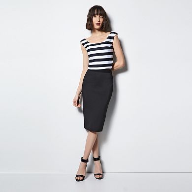 MILLY for DesigNation Solid Midi Scuba Skirt - Women's