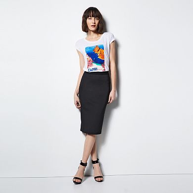 MILLY for DesigNation Solid Midi Scuba Skirt - Women's