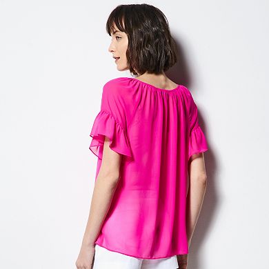 MILLY for DesigNation Shirred Peasant Top - Women's