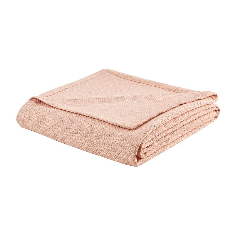 Madison Park Liquid Cotton Blanket, Light Pink, Full/Queen