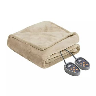 Beautyrest Microlight to Berber Reversible Oversized Heated Electric Bed Blanket