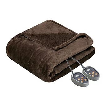Beautyrest Microlight to Berber Reversible Oversized Heated Electric Bed Blanket