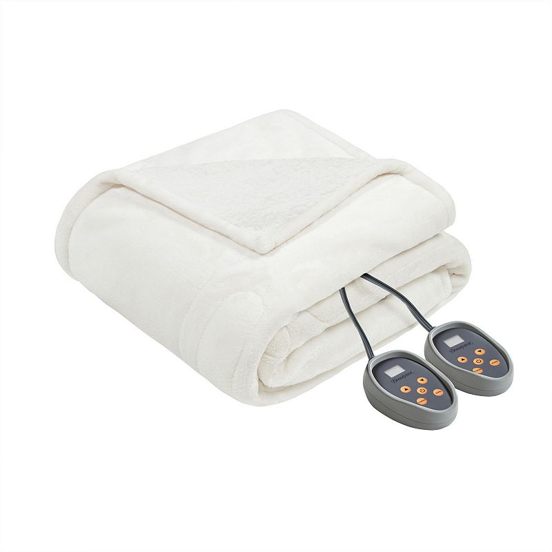 Beautyrest Microlight to Berber Reversible Heated Blanket, Natural, King