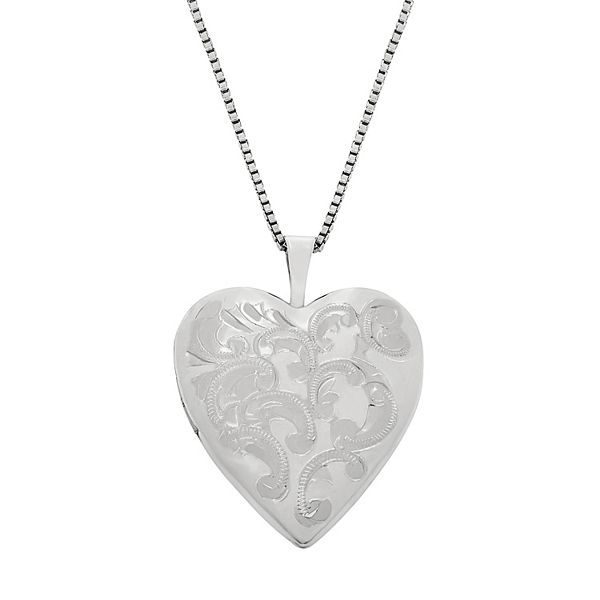 Silver Locket Necklaces For Women Engraved With Photos