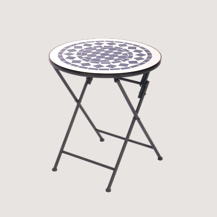 Circular foldable outdoor table