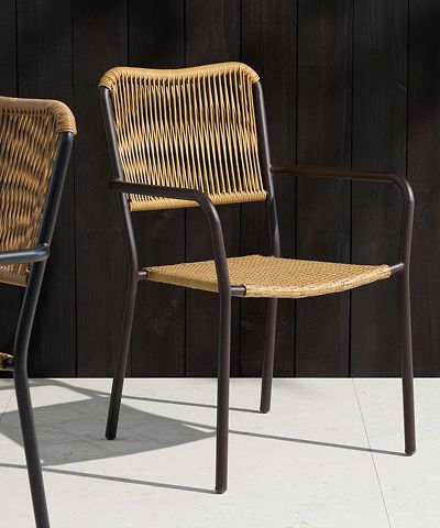 Outdoor chair on patio.