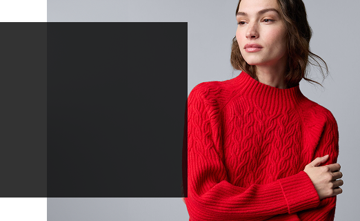 woman wearing a red sweater