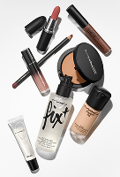 Asssortment of MAC cosmetics products.
