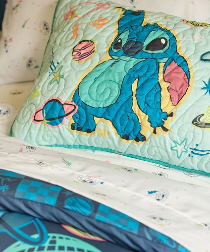 Stitch themed bedding.