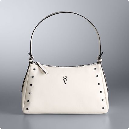 White leather handbag with stud details