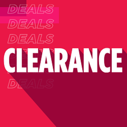 Red background with the word 'clearance' in white.