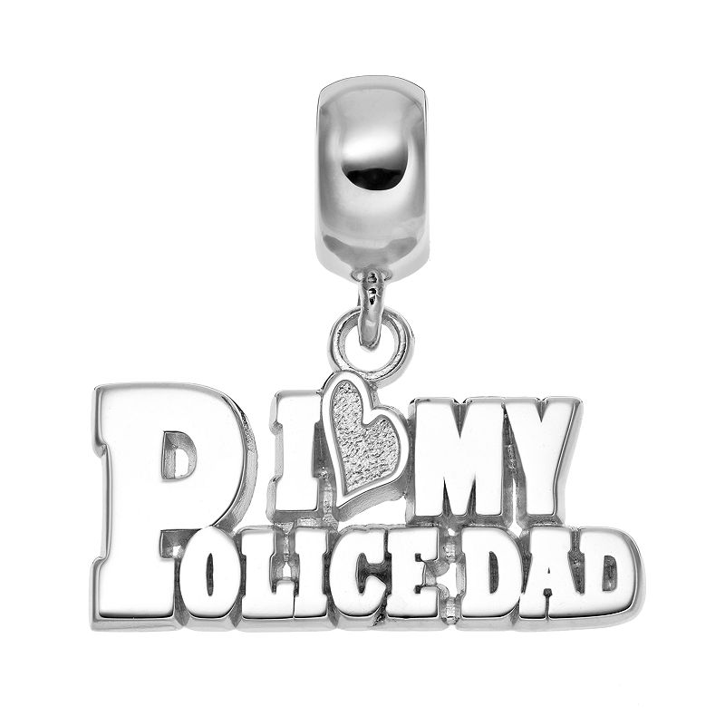 Insignia Collection Sterling Silver I Love My Police Dad, Womens, Mul