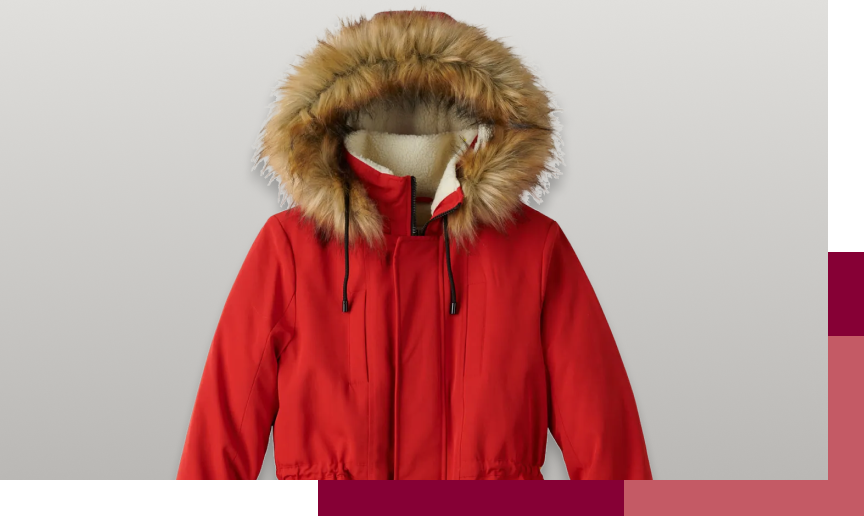 Faux fur hooded parka