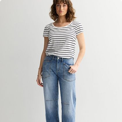 Woman wearing regular-size clothing