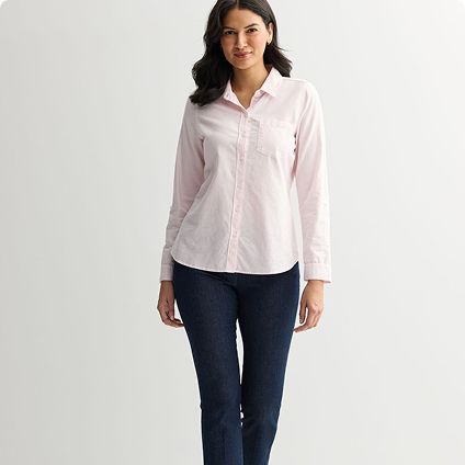 Woman wearing petite-size clothing