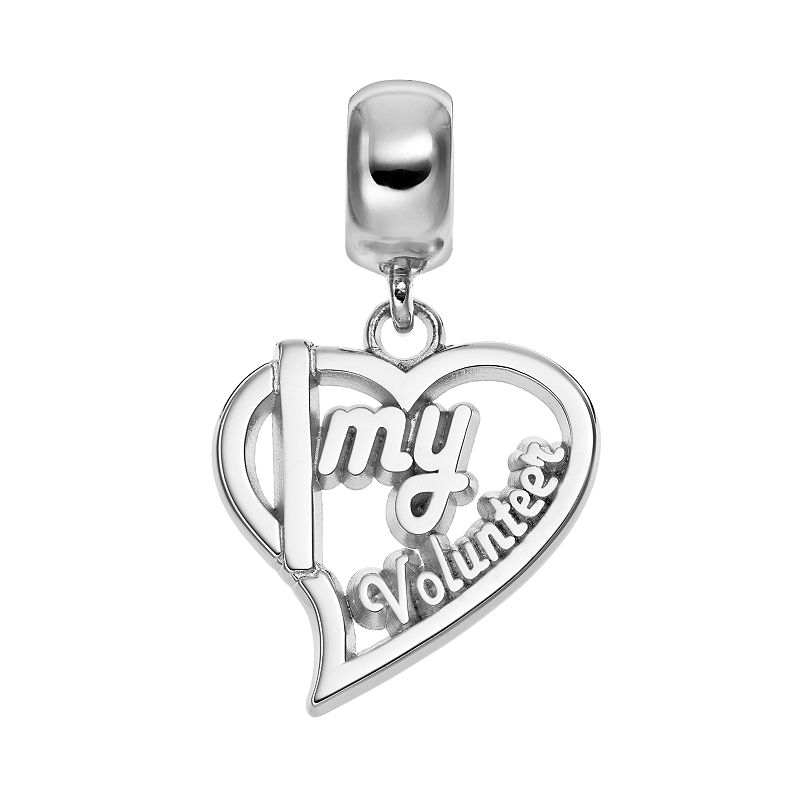Insignia Collection Sterling Silver Volunteer Heart Charm, Womens, Mu