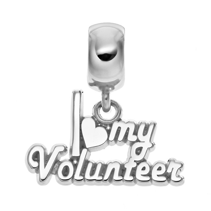 Insignia Collection Sterling Silver I Love My Volunteer Charm, Womens