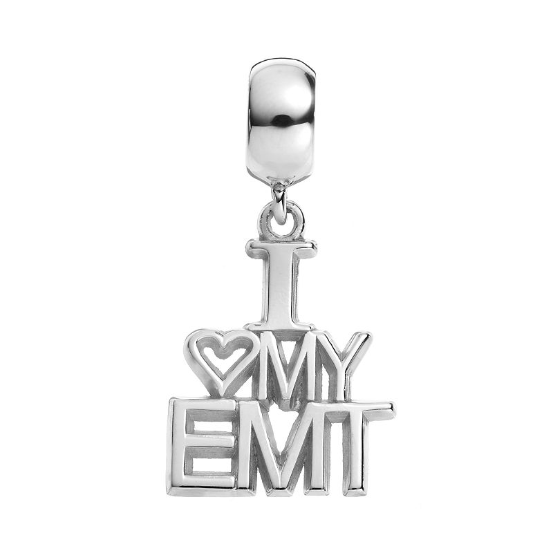 Insignia Collection Sterling Silver I Love My EMT Charm, Womens, Mult