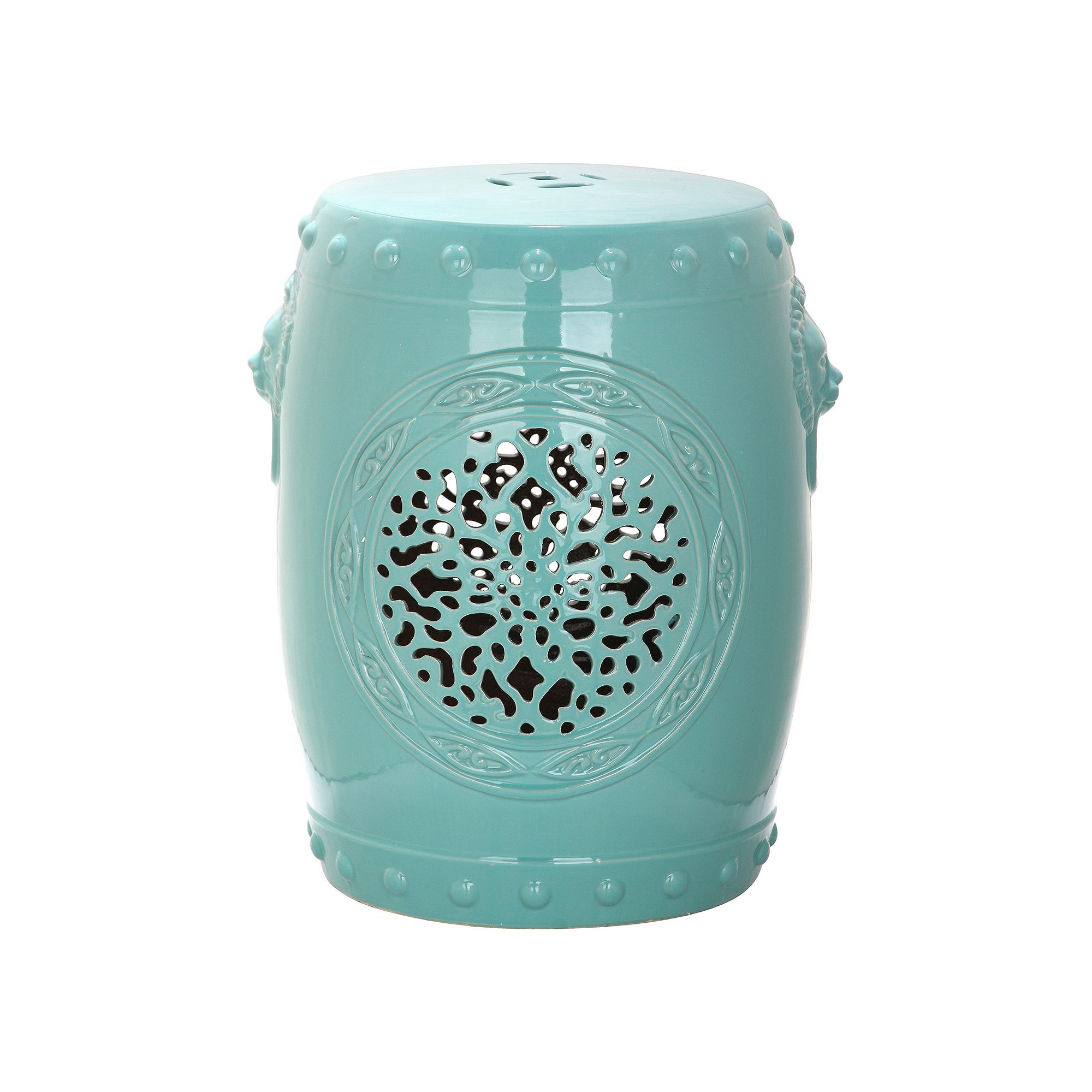 Safavieh Medallion Drum Ceramic Garden Stool, Blue