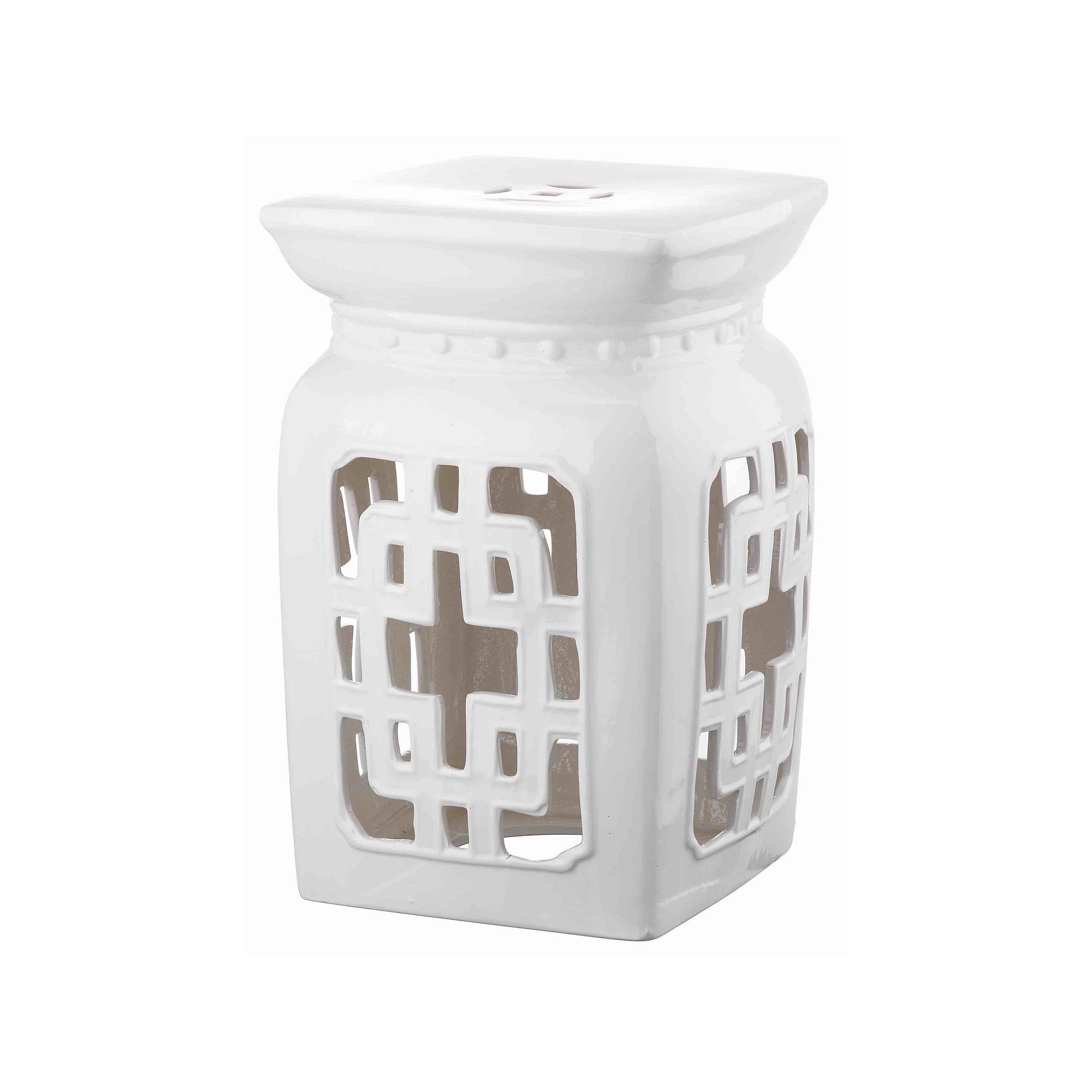 Safavieh Filigree Ceramic Garden Stool, White