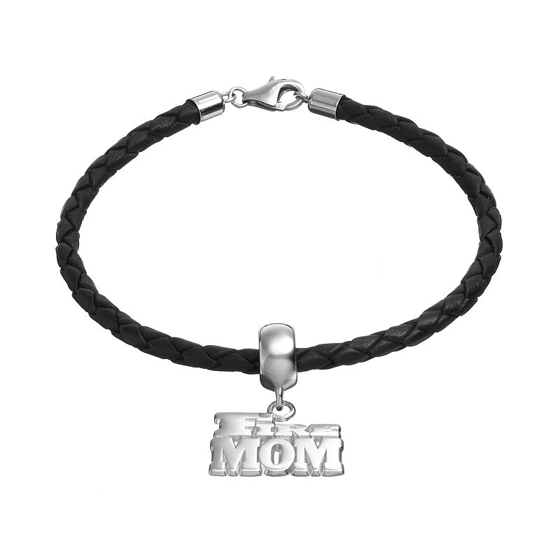 Insignia Collection Sterling Silver & Leather Fire Mom Bracelet, Women