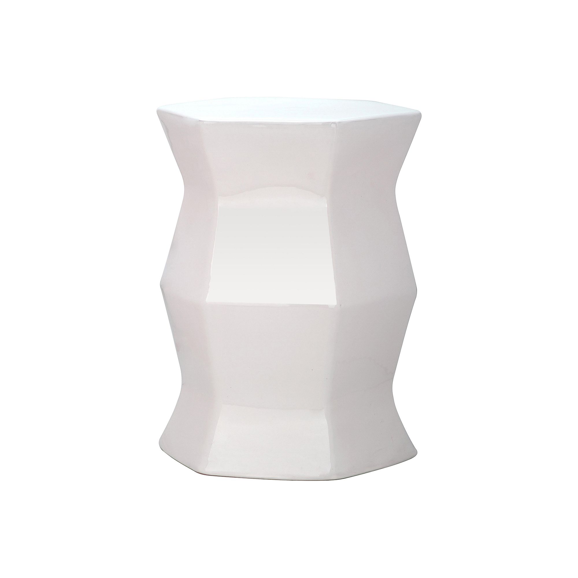Safavieh Modern Hexagon Ceramic Garden Stool, Ivory
