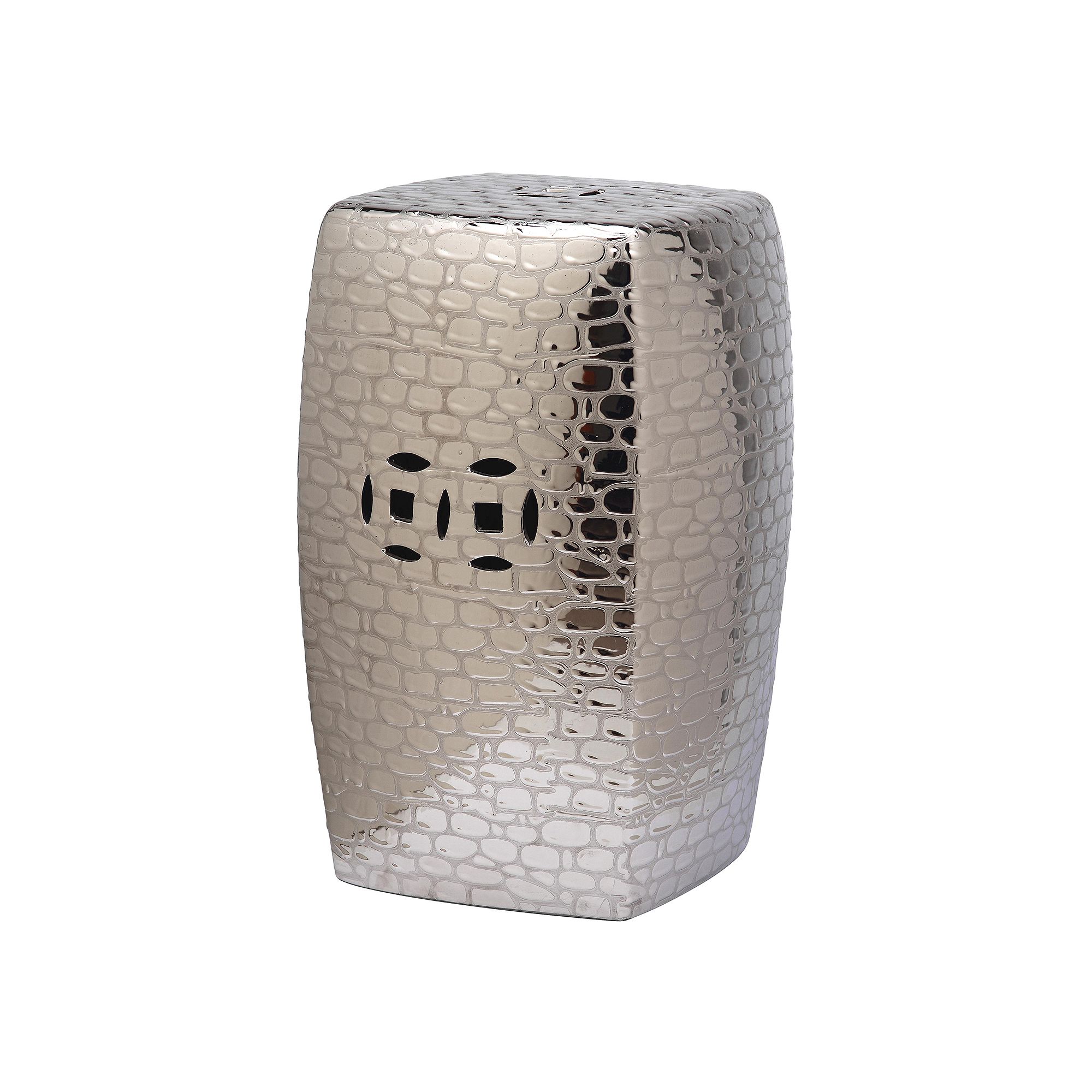 Safavieh Jasmine Ceramic Garden Stool, Silver