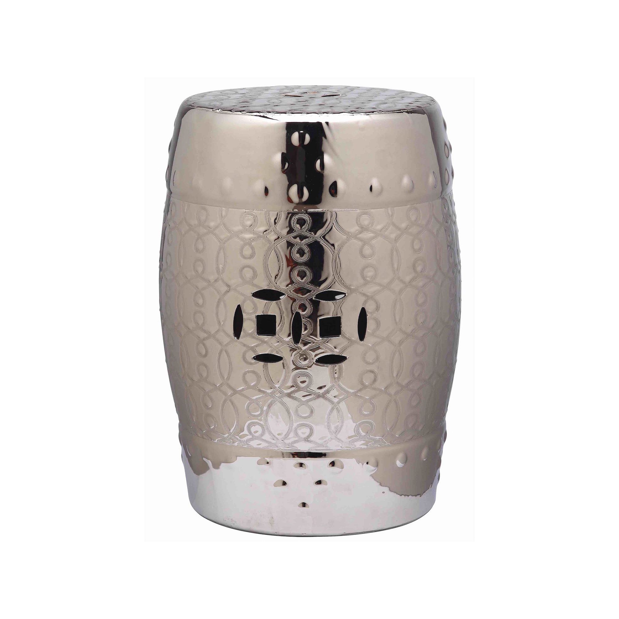 Safavieh Lantana Ceramic Garden Stool, Silver